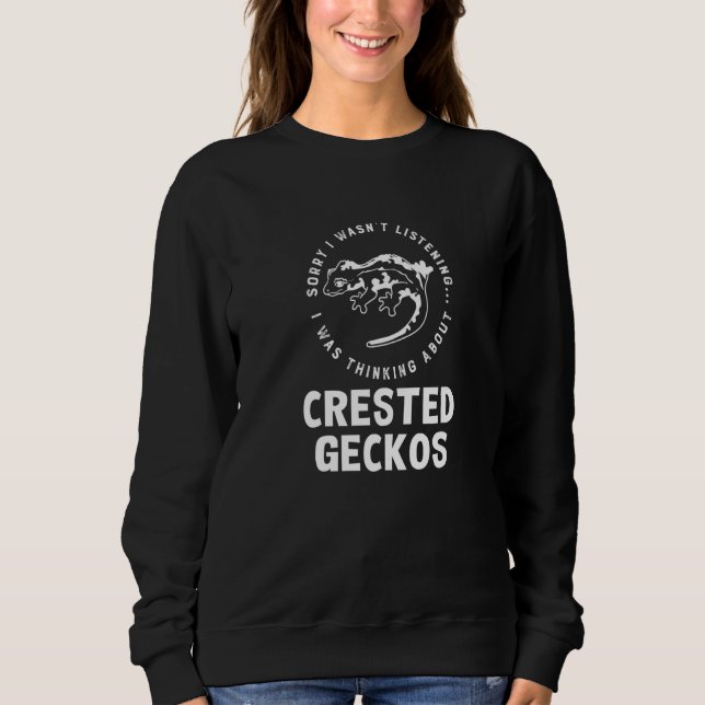 Nachdenken über Crested Geckos Süße Eidechse Wildt Sweatshirt (Vorderseite)