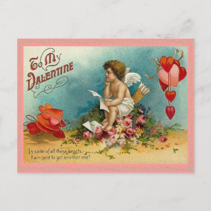 Nachdenkliche Cupid Valentinstag Postkarte