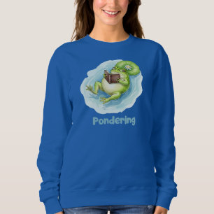 Nachdenklicher Frosch beim Buchlesen  Sweatshirt