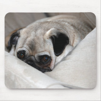Nachdenklicher Mops Mousepad