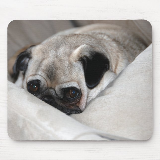 Nachdenklicher Mops Mousepad (Vorne)