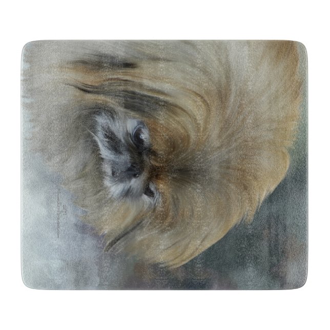 Nachdenklicher Pekinese Schneidebrett (Vorderseite)
