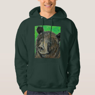 Nachdenkliches Braunbär-Gemälde Hoodie
