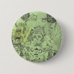 Nachdenkliches Hexe-Button Button