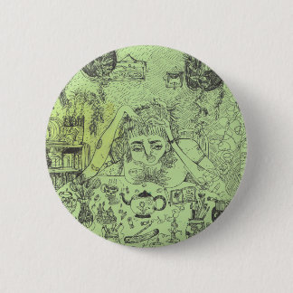 Nachdenkliches Hexe-Button Button