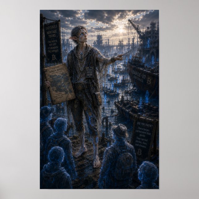 Nachdenklichkeit / Reiseleiter / versunkene Lastkä Poster (Vorne)