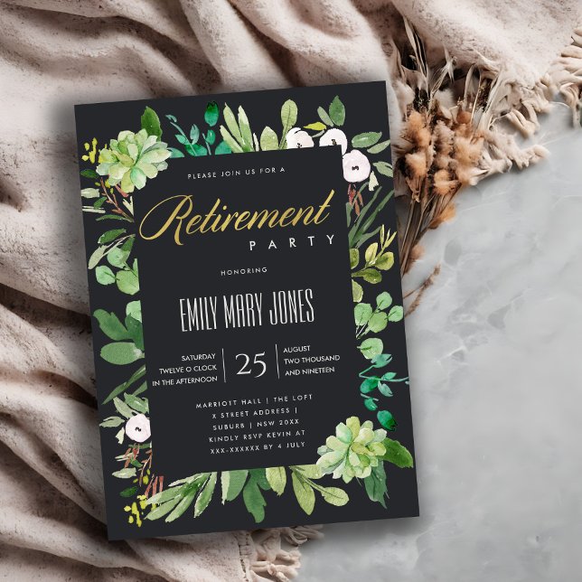 NACHFOLGENDE EUCALYPTUS FOLIAGE WATERCOLOR RETIREM EINLADUNG (Von Creator hochgeladen)