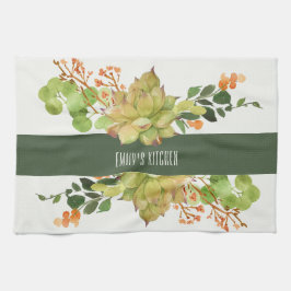 NACHFOLGENDER CACTUS ORANGE FLORAL WATERCOLOR GARD GESCHIRRTUCH