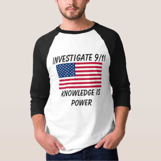 Nachforschen Sie 9/11 - USA-Flagge - Baseball-T - T-Shirt