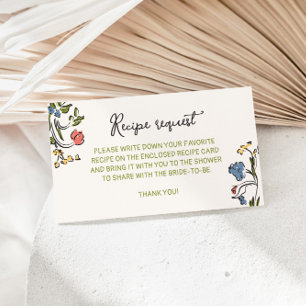 Nachfrage nach handgezogenen farbigen Rezepten Begleitkarte