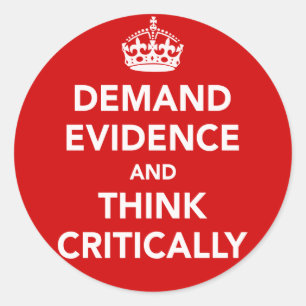 Nachfrageergebnisse und kritisches Denken Runder Aufkleber