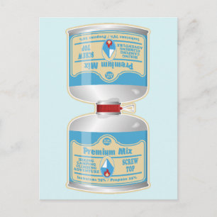 Nachfüllen von Gaskanistern für Lageröfen Postkarte