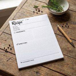 Nachfüllseiten für Rezepte / Blätter | Vollformat  Notizblock