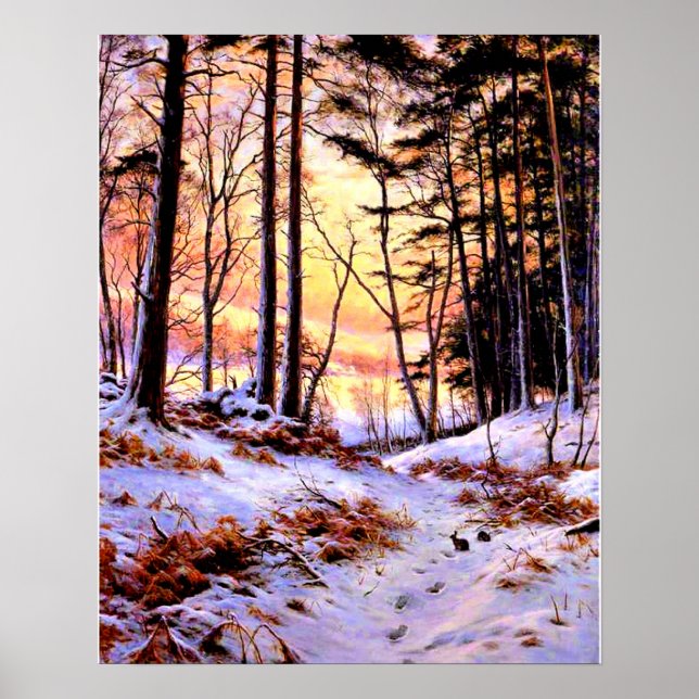 Nachglühen, berühmtes Gemälde von Joseph Farquhars Poster (Vorne)