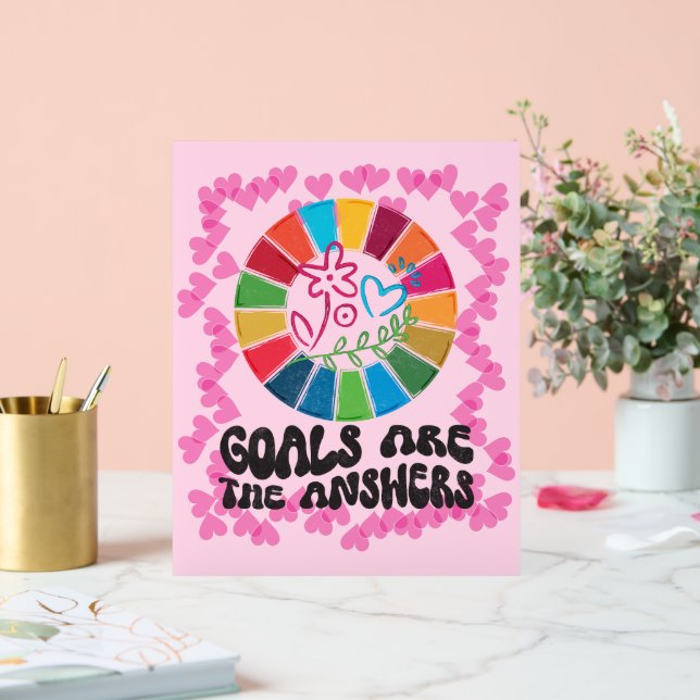 Nachhaltig einkaufen. Leben Sie absichtlich. Globa Acrylschild (Hochzeit)