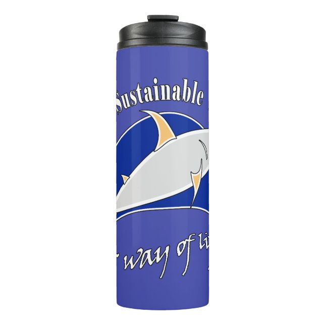 Nachhaltige Fischerei zu einer Lebensform machen Thermosbecher (Vorderseite)