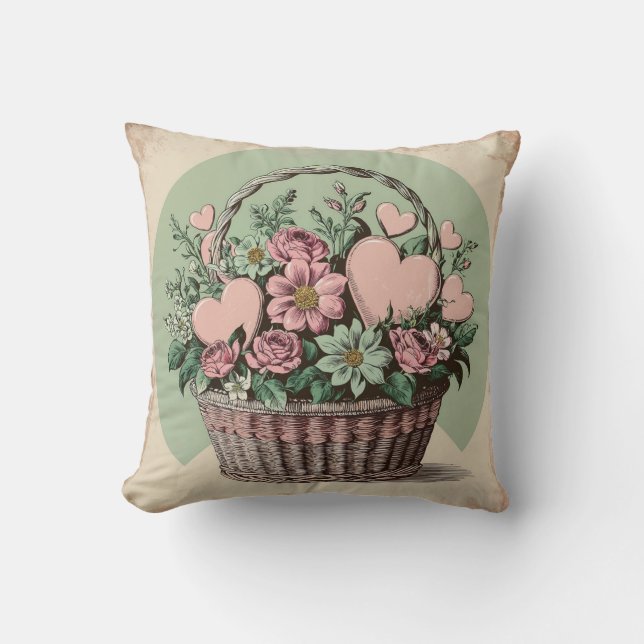 Nachhaltige Liebe, Vintager Charme Kissen (Vorderseite)