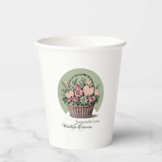 Nachhaltige Liebe, Vintager Charme Pappbecher (Vorderseite)
