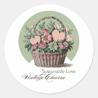 Nachhaltige Liebe, Vintager Charme Runder Aufkleber