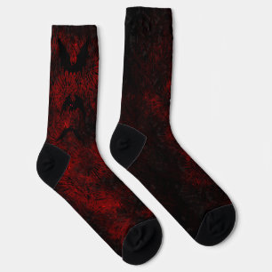 Nachhaltige Socken aus roter und schwarzer Gefärbt