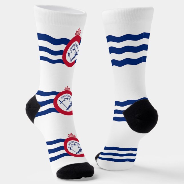 Nachhaltige Socken mit Cincinnati-Flagge (Gewinkelt)