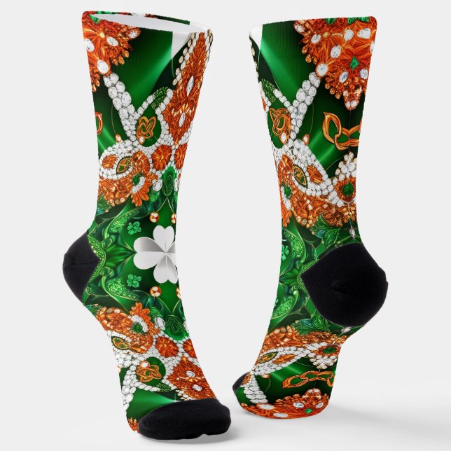 Nachhaltige Socken mit irischen Farben (Gewinkelt)