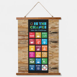 Nachhaltiges SDG-Dekor für Zuhause, Office und Kla Wandteppich Mit Holzrahmen