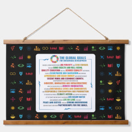 Nachhaltiges SDG-Dekor für Zuhause, Office und Kla Wandteppich Mit Holzrahmen