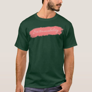 Nachhaltigkeit Netter kursiver Schriftart mit rote T-Shirt