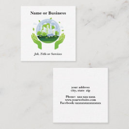 Nachhaltigkeit Quadratische Visitenkarte