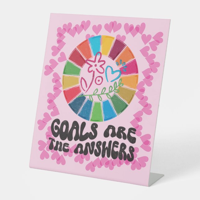 Nachhaltigkeitsziele sind die Antworten auf das gr Sockelschild (Vorderseite)