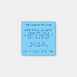 Nachhinein zur amerikanischen Abstimmung Post-it Klebezettel