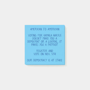 Nachhinein zur amerikanischen Abstimmung Post-it Klebezettel