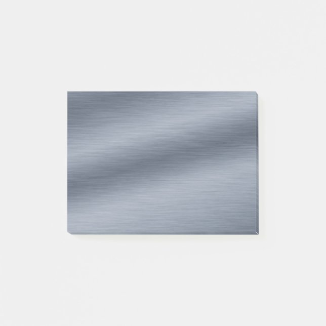 Nachhinweise aus gebürstetem Stahl Post-it Klebezettel (Vorderseite)