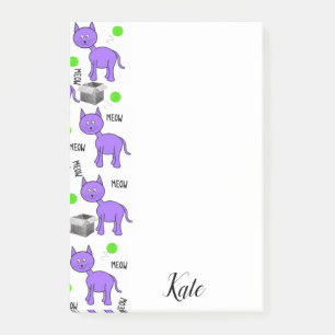 Nachhinweise Kitten Lila Cat Meow Post-it Klebezettel