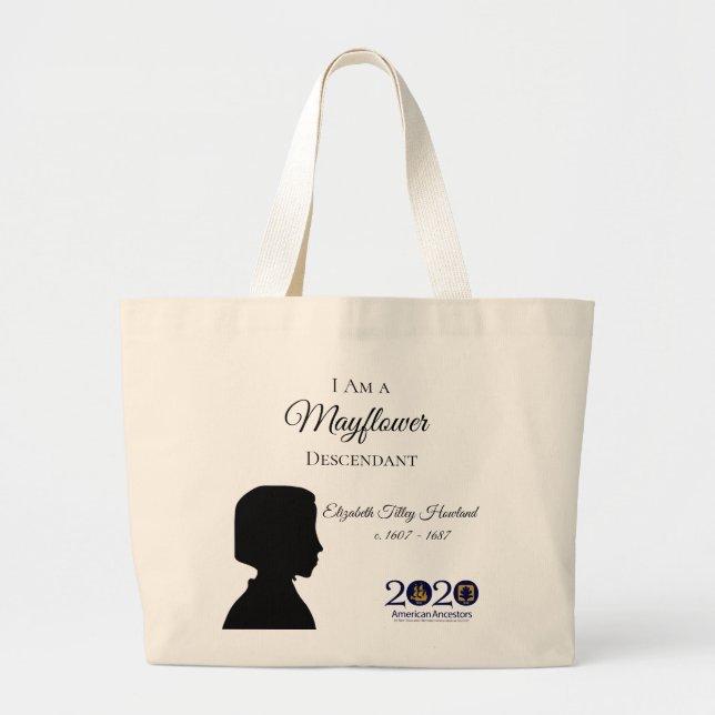 Nachkomme-Tasche Elizabeth Tilley Howland Jumbo Stoffbeutel (Vorne)