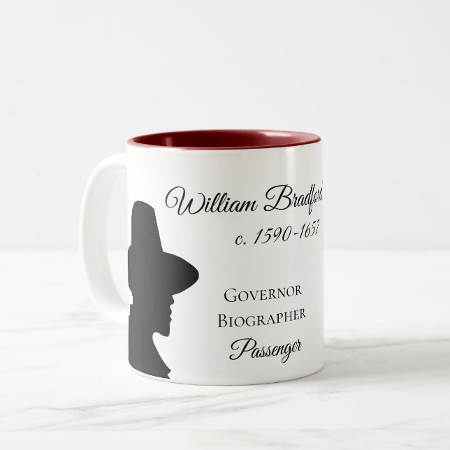 Nachkomme-Tasse Williams Bradford Mayflower Zweifarbige Tasse (Vorderseite Links)
