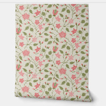 Nachlaufendes Floral - Paisley - Korallenrot und S