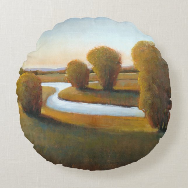 Nachmittag helles V Rundes Kissen (Vorderseite)