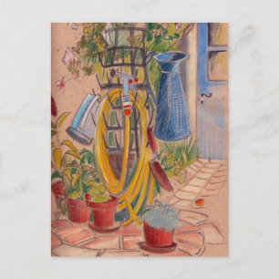 Nachmittag im sonnigen Französischen Garten auf de Postkarte