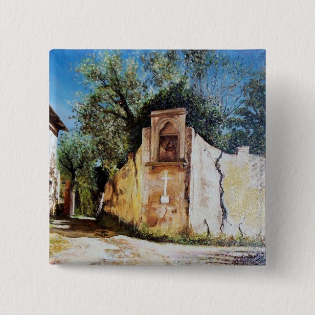 NACHMITTAG IN RIMAGGIO / Toskana Aussicht Button (Vorderseite)