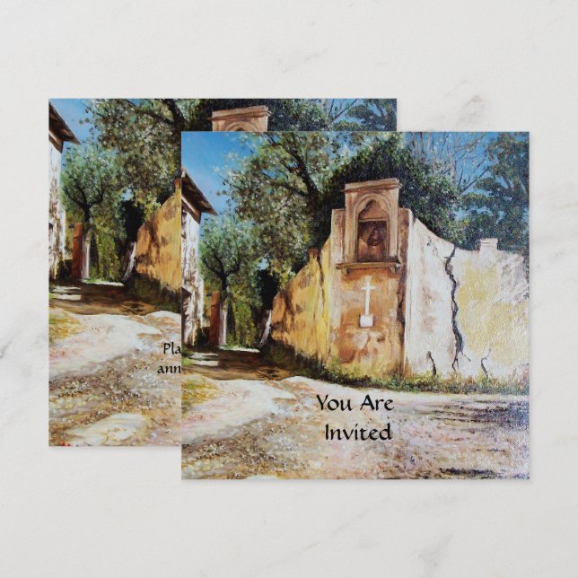 NACHMITTAG IN RIMAGGIO / Toskana Aussicht Einladung (Vorne/Hinten)