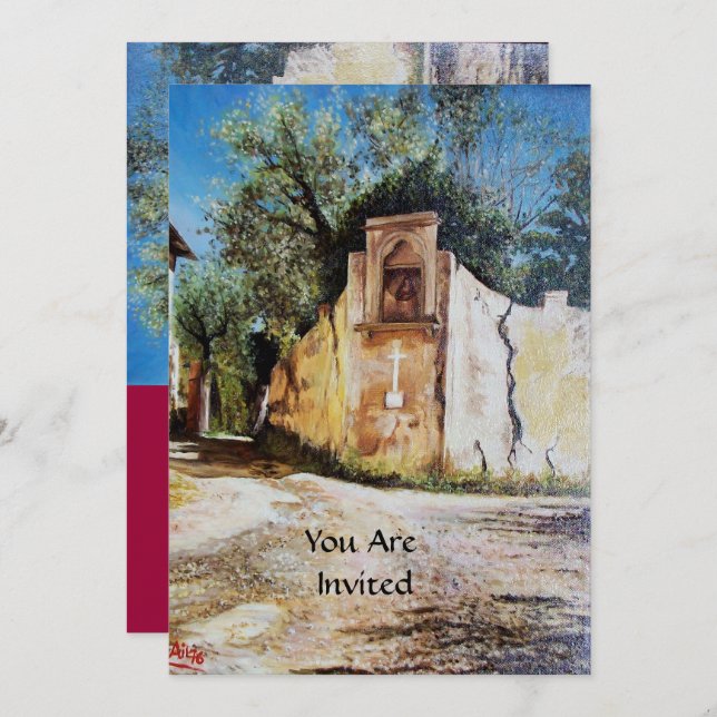 NACHMITTAG IN RIMAGGIO / Toskana Aussicht Einladung (Vorne/Hinten)