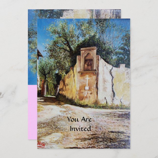 NACHMITTAG IN RIMAGGIO / Toskana Aussicht Einladung (Vorne/Hinten)