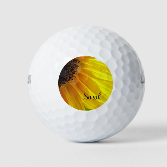 Nachmittag Sonnenblumen Personalisierte Golfbälle (Vorderseite)