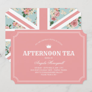 Nachmittag Tea English Rose UK Flag Einladung