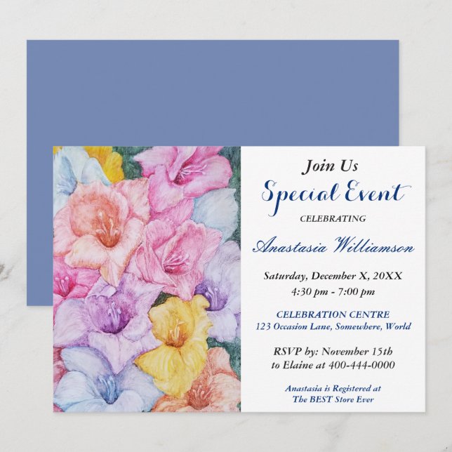 NACHMITTAGESVERANSTALTUNG GARDEN PARTY EINLADUNG (Vorne/Hinten)