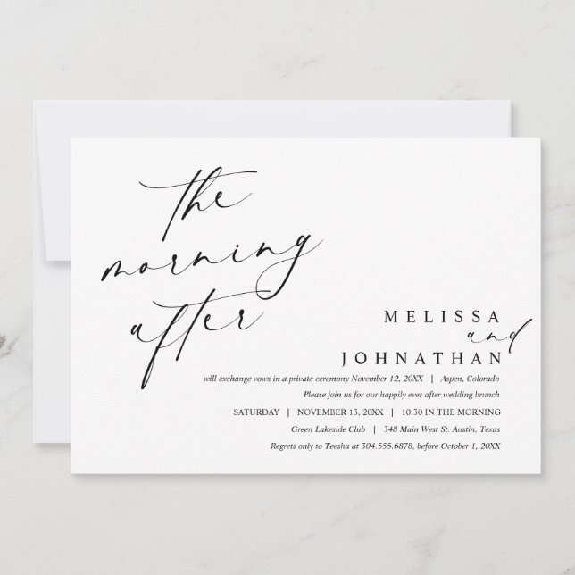 Nachmittags, Hochzeitsfeier Einladung (Vorderseite)