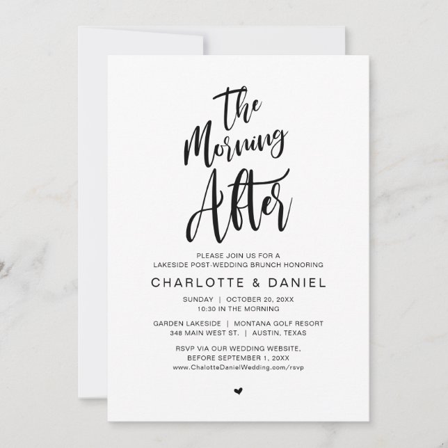 Nachmittags, Hochzeitsfeier Einladung (Vorderseite)