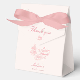 Nachmittags-Tea Handgezeichnete Pinke Hochzeitsdus Geschenkschachtel